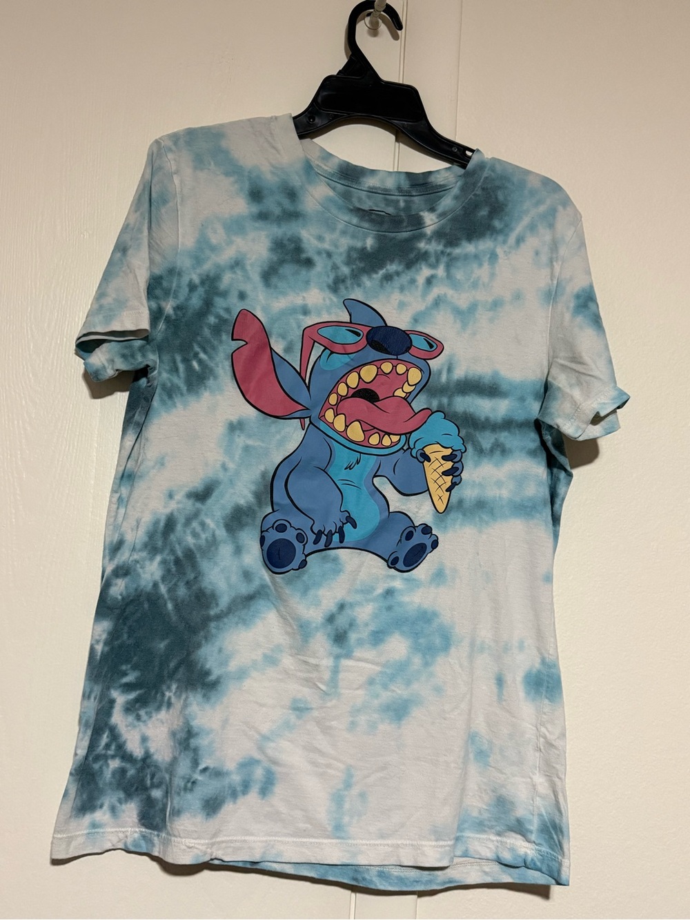 Disney Stitch Light Blue Tie-Dye Graphic Tee